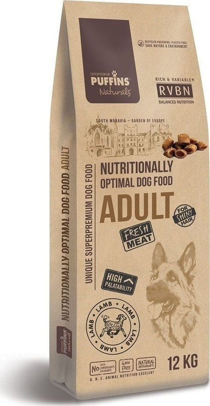 Супер премиум храна Puffins Adult Lamb&Rice – за пораснали кучета от всички породи, със 76% прясно месо годно за човешка консумация 14 кг. 2