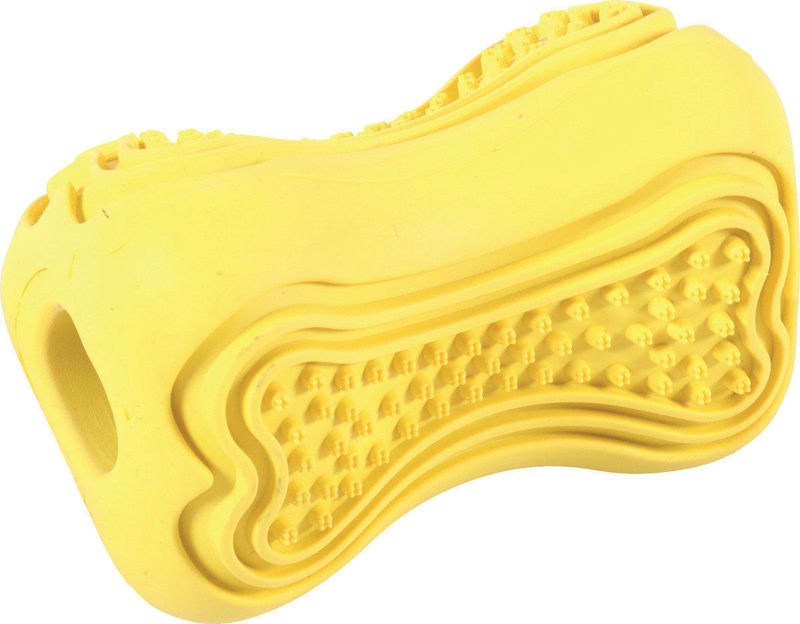 Супер издръжлива кучешка играчка Zolux TITAN RUBBER – с отвор за лакомства, размер M червен