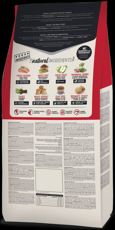 Натурална суха храна Ownat Classic Energy с прясно пилешко месо, за кучета с висока физическа активност 20 кг.