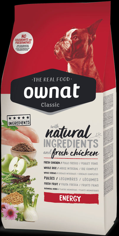Натурална суха храна Ownat Classic Energy с прясно пилешко месо, за кучета с висока физическа активност 20 кг. 2