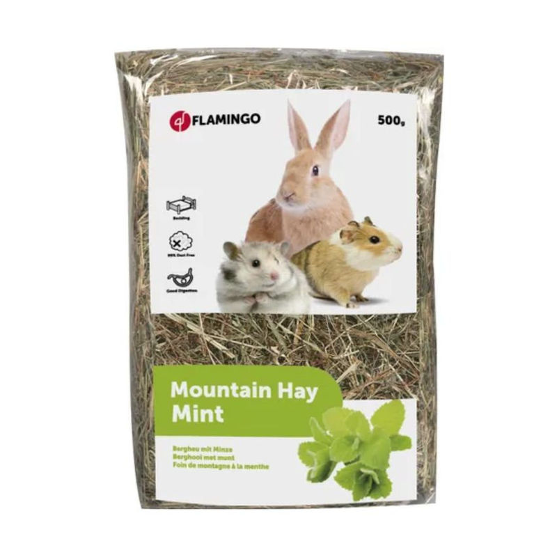 Планинско сено за зайци Flamingo Mountain hay Mint с мента 0.500 кг. 2