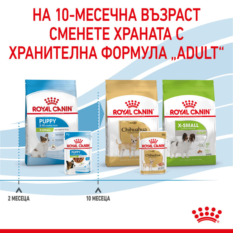 ROYAL CANIN® X-Small Puppy Pouch – Храна за кученца миниатюрни породи 10
