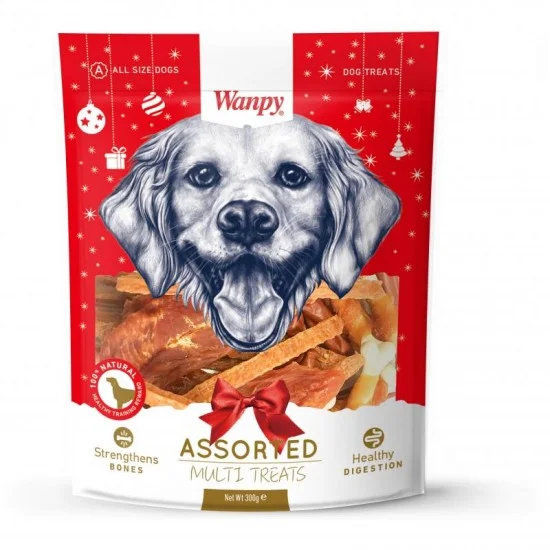 Wanpy Christmas Assorted Multi Treats - коледен микс от най-предпочитаните лакомства на Wanpy, 300 г