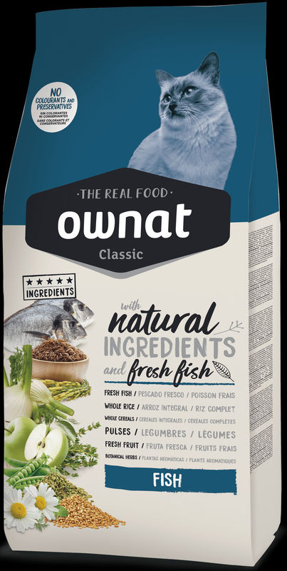 Натурална суха храна Ownat Classic FISH с прясна океанска риба и пилешко, за пораснали котки  4 кг. 2