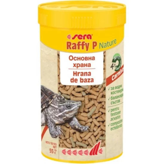 sera Raffy P Nature - гранулирана храна за костенурки, 250 мл