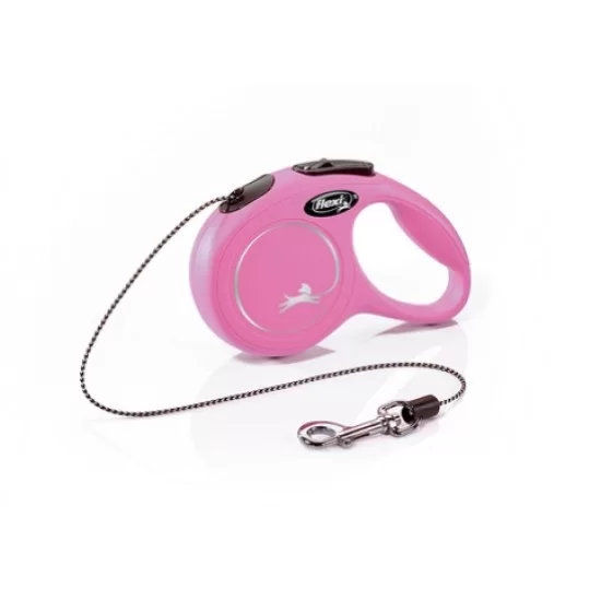 flexi New Classic XS - 3м въже, до 8кг - цвят розов