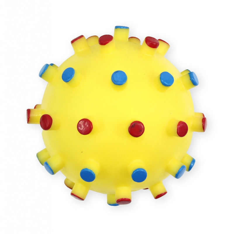 Дентална играчка PET NOVA гуменa топка със звук 12 см. жълт 2