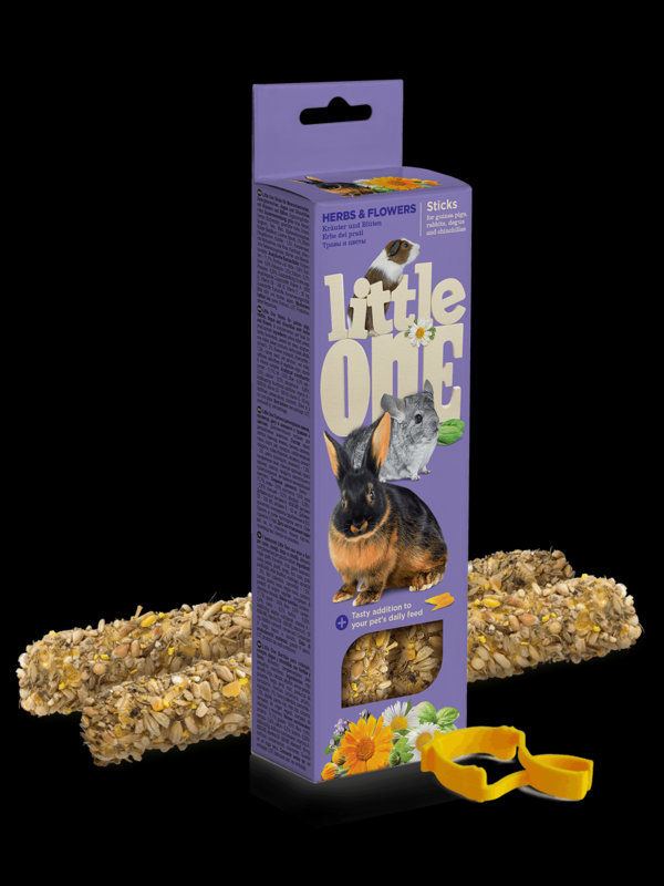 Крекери за гризачи и зайци Little One Sticks с цветя и билки 2х55 гр. 110 гр.