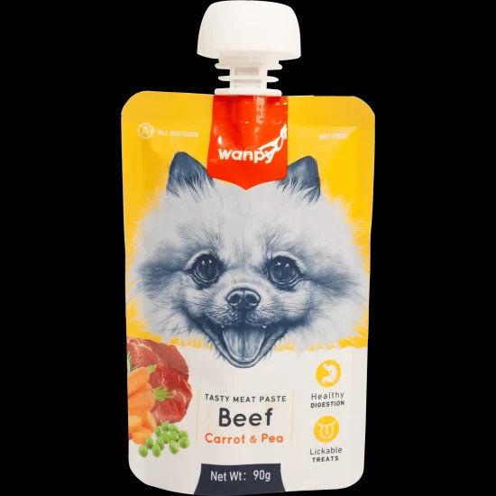 Wanpy Tasty Dog - месна паста говеждо, морков и грах, 90 г