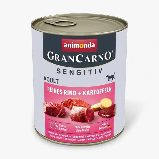 GranCarno® Sensetive 53% телешко, 10% картофи, 800 г