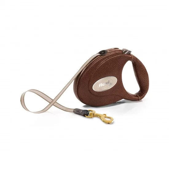 flexi Leather Brown  М - 5м лента, до 25кг - цвят кафяв, кутия с естествена финна кожа