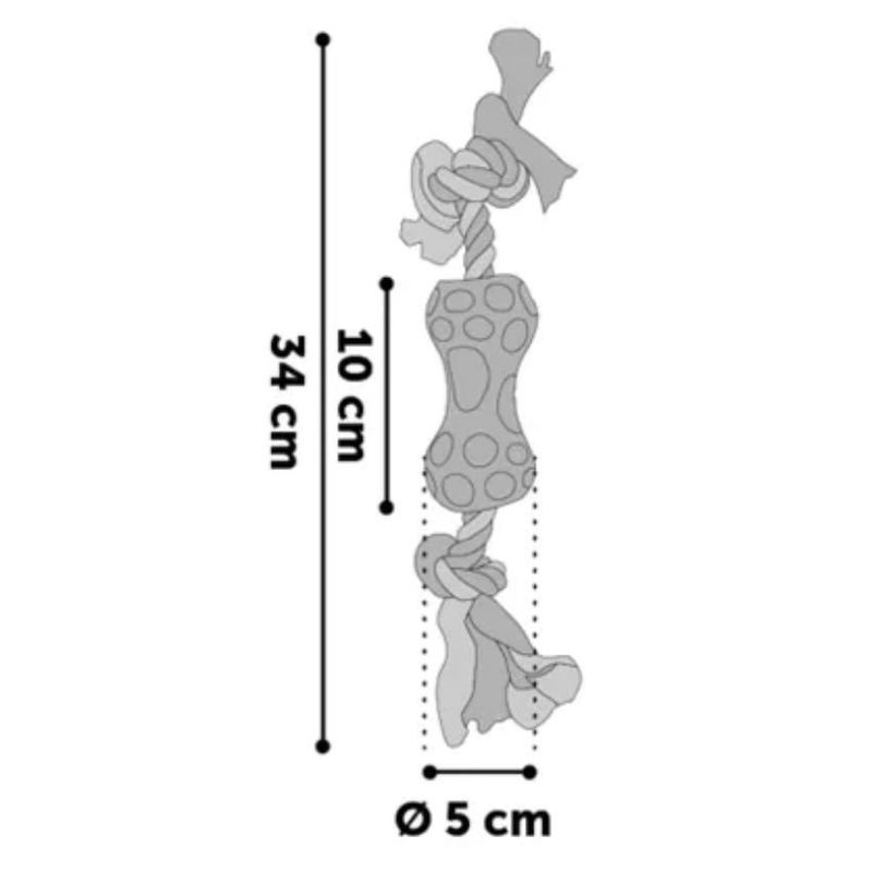 Дъмбел с въже Flamingo Lindo dumbbell за куче син 2