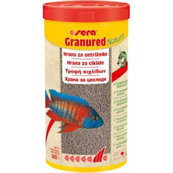 sera Granured Nature 250 мл - високоенергийна храна за цихлиди