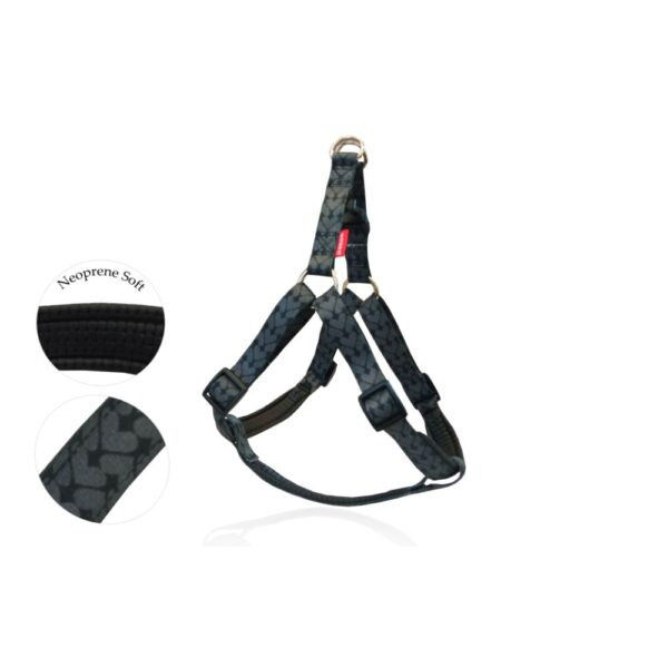 Нагръдник тип А подплатен с неопрен PET INTEREST NEOPRENE Cuori Grigi