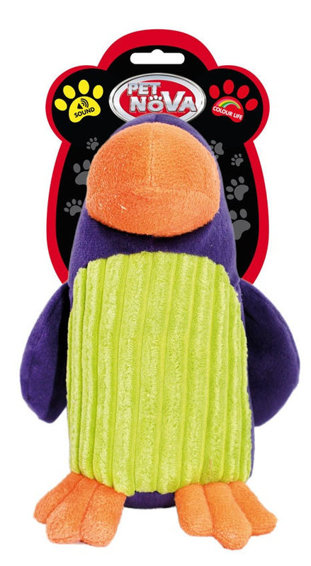 Плюшена играчка за куче PET NOVA тукан със звук 13 см. микс