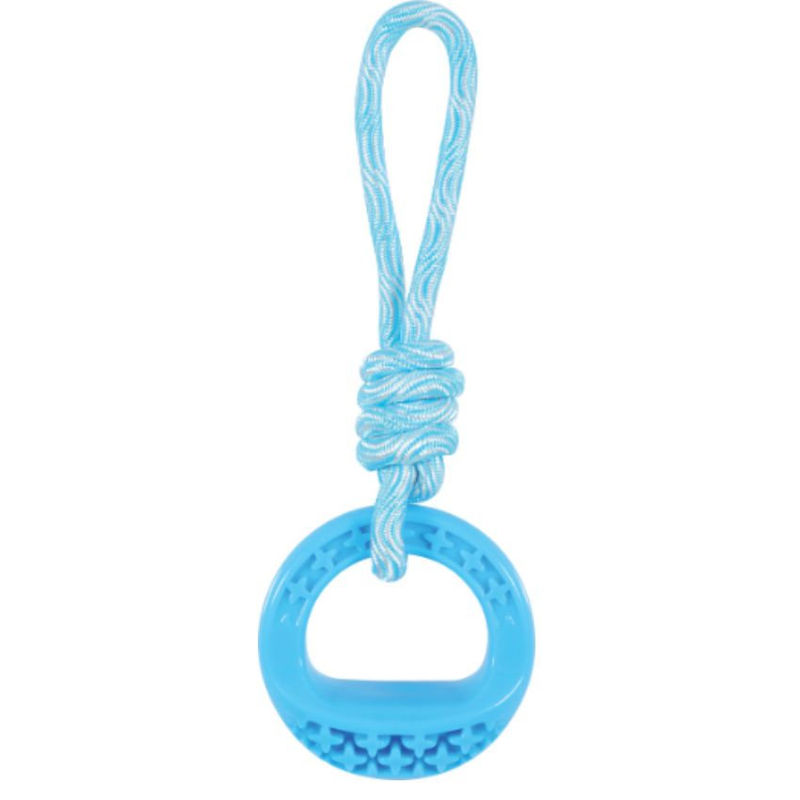 Кучешка играчка Zolux  гумен ринг на въже Оранжев 2