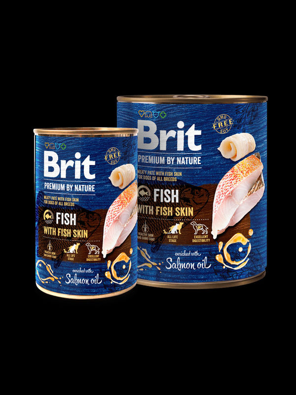 Brit Premium by Nature Fish with Fish Skin – консервирана храна за кучета с риба и кожа от риба  0.800 кг.