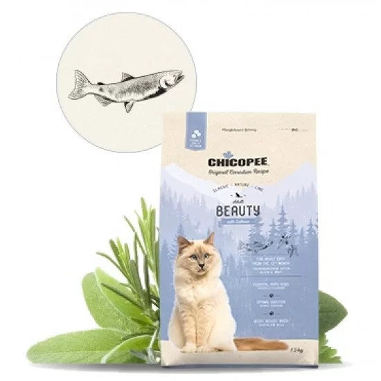 Храна за котка Chicopee Classic Nature Line Adult Beauty за красива козина, 1.5 кг