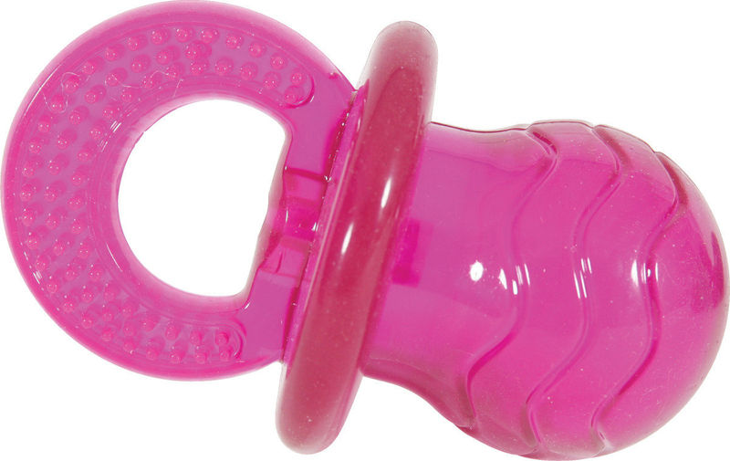 Играчка за кучета Zolux POP PACIFIER –  силиконов биберон за гризане, розов 7.5 см.
