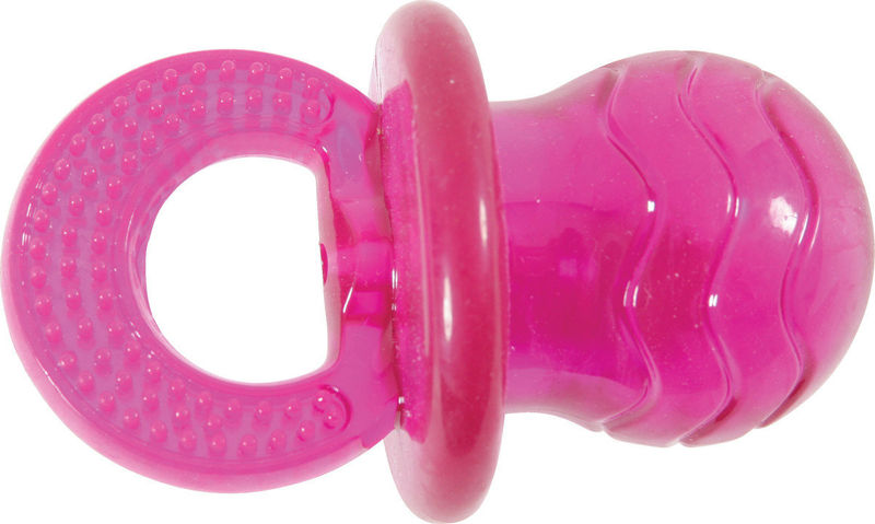 Играчка за кучета Zolux POP PACIFIER –  силиконов биберон за гризане, розов 7.5 см. 2