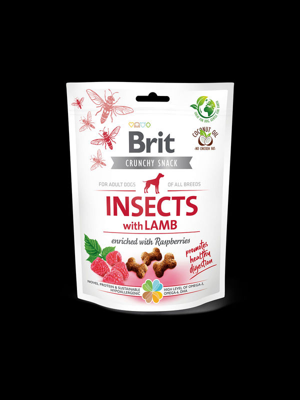 Brit Care Crunchy Cracker. Insects with Lamb enriched with Raspberries – лакомство за кучета с насекоми, агнешко и малини за здравословно храносмилане 0.200 кг. 2