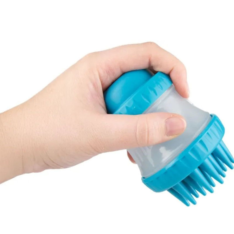 Четка за баня Flamingo 2 IN 1 HILDA 7,7 x 7,7 x 10,6 см – с дозатор и масажни елементи 1 бр. 2