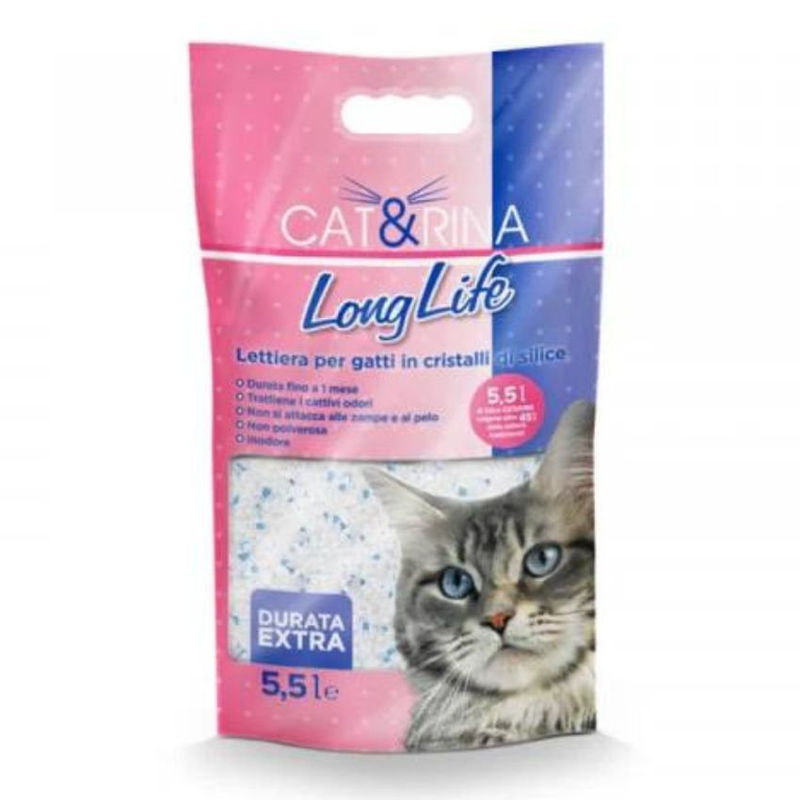 Силно абсорбираща, силиконова тоалетна Cat&rina LongLife silica gel cat litter 5.5л.