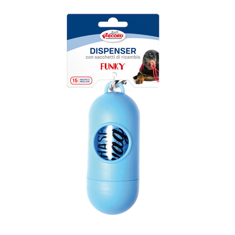 Олекотен диспенсър за пликчера Record Funky син + 1 рокла с 20 пликчета син 3
