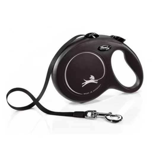 flexi Classic Long Medium – 8м въже, до 20 кг - цвят черен