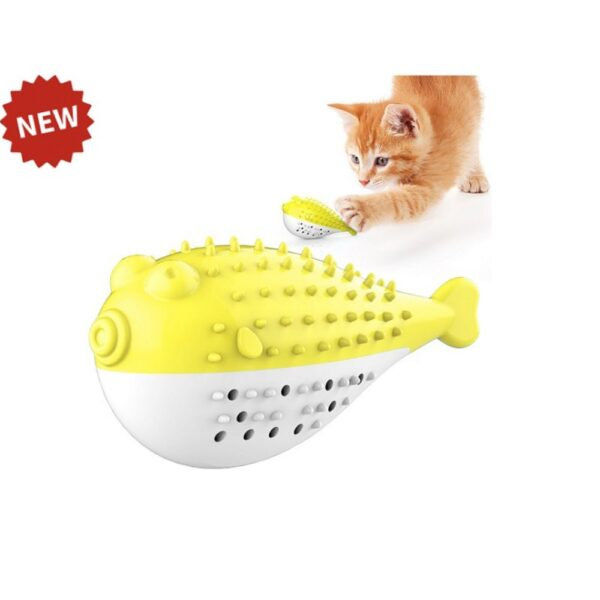 Интерактивна дентална играчка PET INTEREST Pufferfish Cat Tooth Brush 7