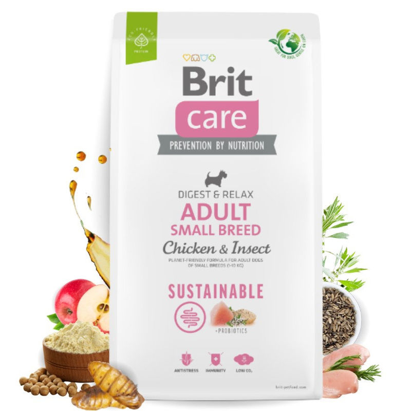 Brit Care Dog Sustainable Adult Small Breed Chicken&Insect- Супер премиум суха храна за кучета от малките породи. С високоусвоим протеин от насекоми и пилешко месо 3 кг. 2