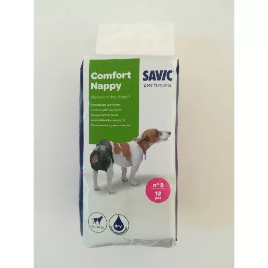 Памперс за куче Savic, T3, 34-48см, 12бр
