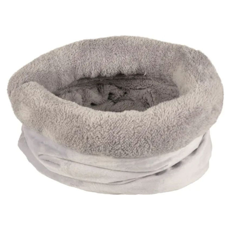 Пухкав кош Flamingo Snuggle basket за спане за котки Сив