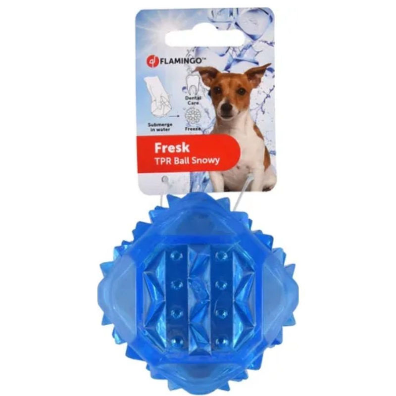 Охлаждаща играчка за куче FlamingoFRESK SNOWY BALL 8,3 см –  топка, която се пълни с вода и замразява 1 бр.