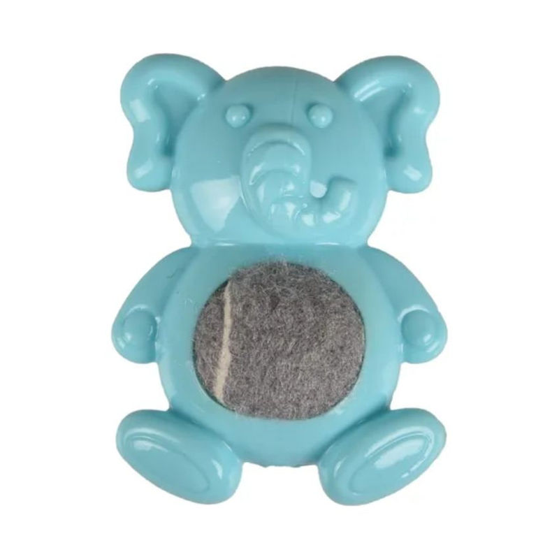 Гумена играчка Flamingo Toy Loekie с тенис топка за куче- Слонче син