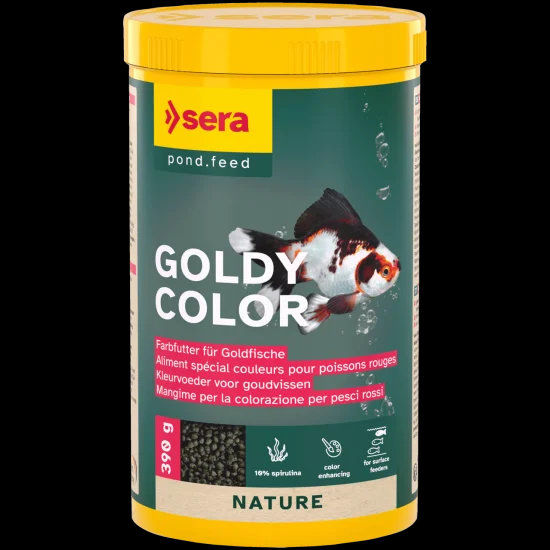 sera Goldy Color Spirulina Nature 390 г - храна за златни рибки, оцветяваща