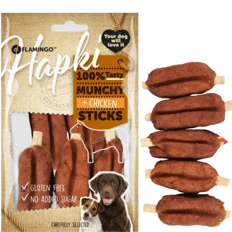 Пилешки хапки Flamingo Hapki Munchy sticks на пръчици за куче 0.100 кг.