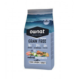 Натурална суха храна Ownat Grain Free Prime SENIOR CHICKEN & TURKEY 12кг.