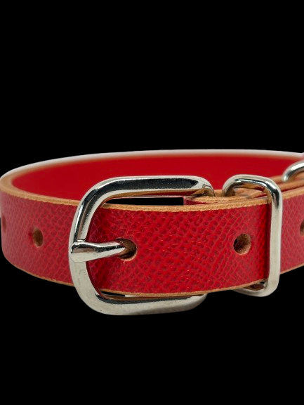 Нашийник от естествена кожа STRAWBERRY 5