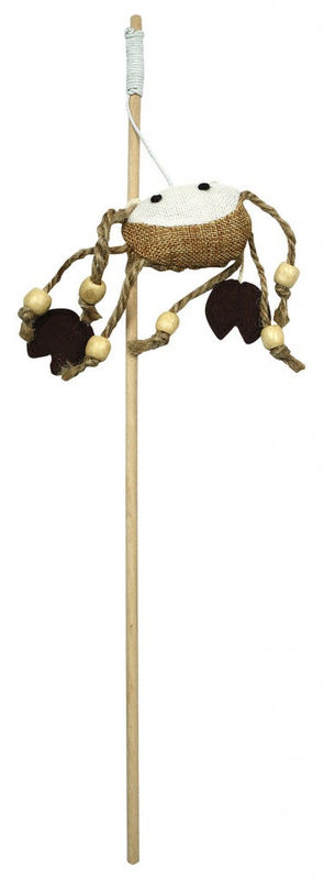 Дървена въдица за котки, с раче PET NOVA, 40 см. микс