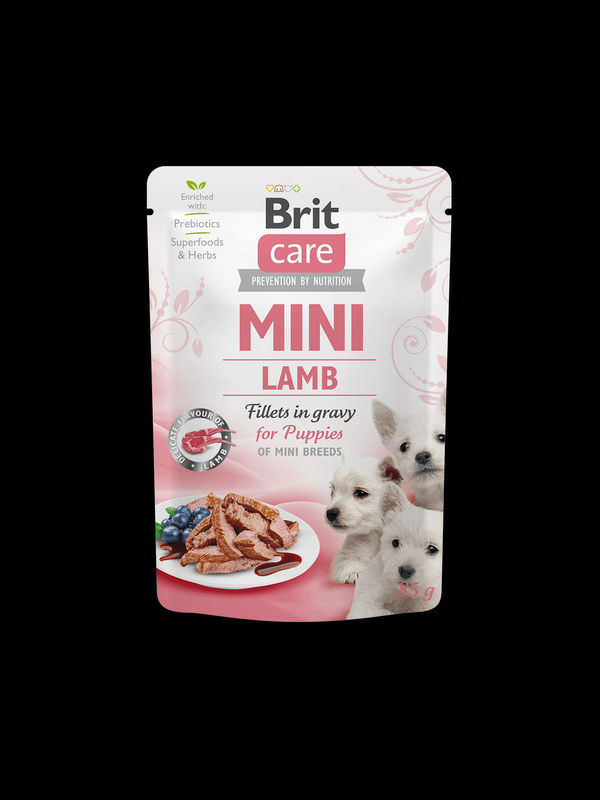 Brit Care Mini Puppy Lamb fillets in gravy – пауч за кученца от малките породи с агнешко 85 гр.