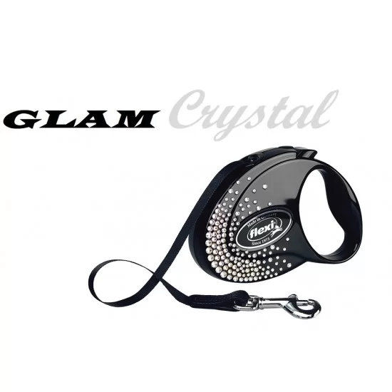 flexi GLAM Crystal S - 3м лента, до 12кг - цвят черен