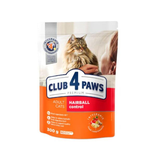 CLUB 4 PAWS CAT HAIRBALL Пълноценна храна за котки за контрол на космените топки 9