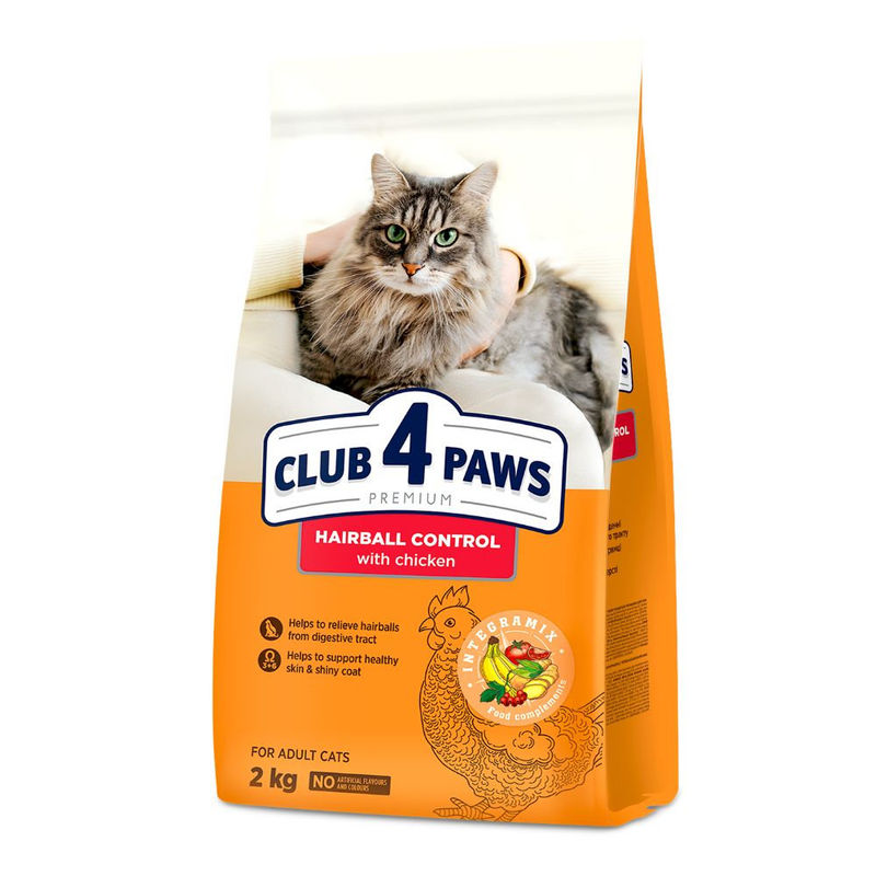 CLUB 4 PAWS CAT HAIRBALL Пълноценна храна за котки за контрол на космените топки 14