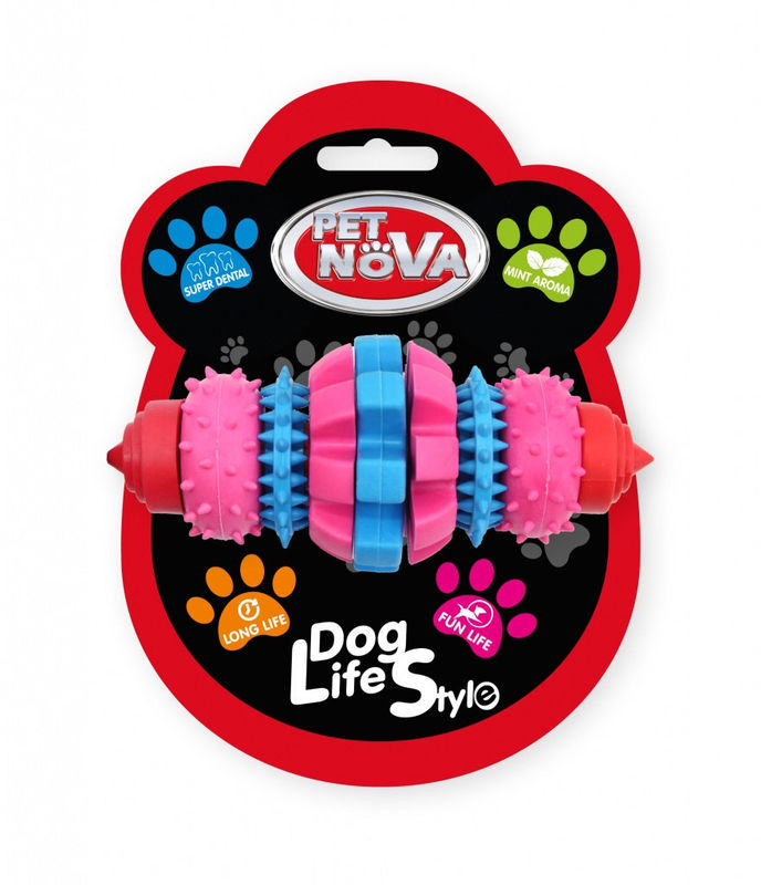 Дентална, гумена играчка за кучета PET NOVA с аромат на телешко PET NOVA 16 см.