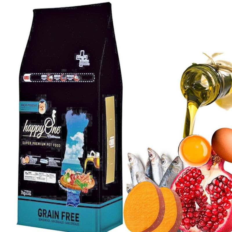 Средиземноморска храна HappyOne MEDITERRANEUM Small breeds, БЕЗ ЗЪРНО, за пораснали кучета от малки породи със сардини, зехтин, яйца и нар 3 кг. 3