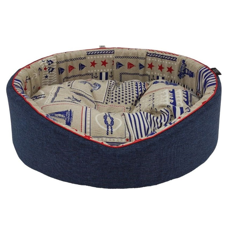 CAZO Foam Bed Marine  – висококачествено овално кучешко легло с 80% естествен памук 44 x 38 см. 2
