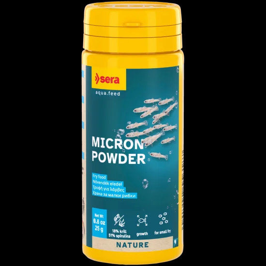 sera Micron Powder 50 мл / 25 г - за подрастващи за малки риби и ларви на земноводни