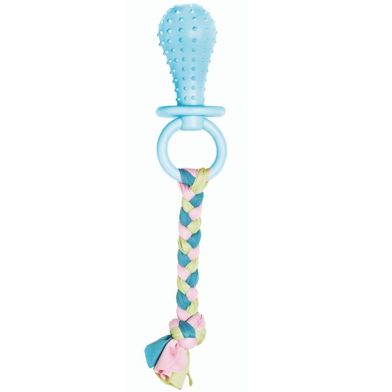 Кучешка биберон с въже 26 см. Record  син