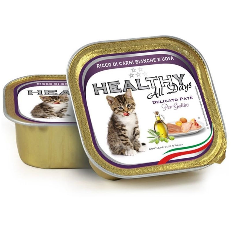 Пастет за малки котенца HEALTHY MEAT All days Kitten Еggs с прясно бяло месо и яйца 0.100 кг.